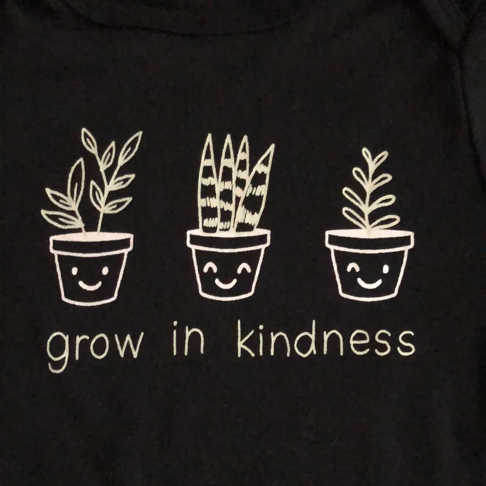 🌵 3/$15 short sleeve plant grow in kindness bodysuit snaps one piece